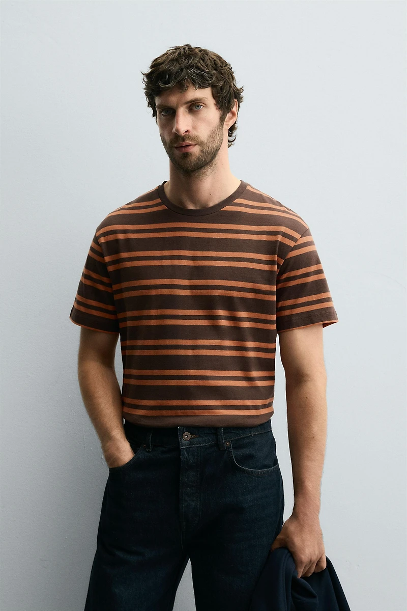 T-SHIRT JACQUARD RAYURES