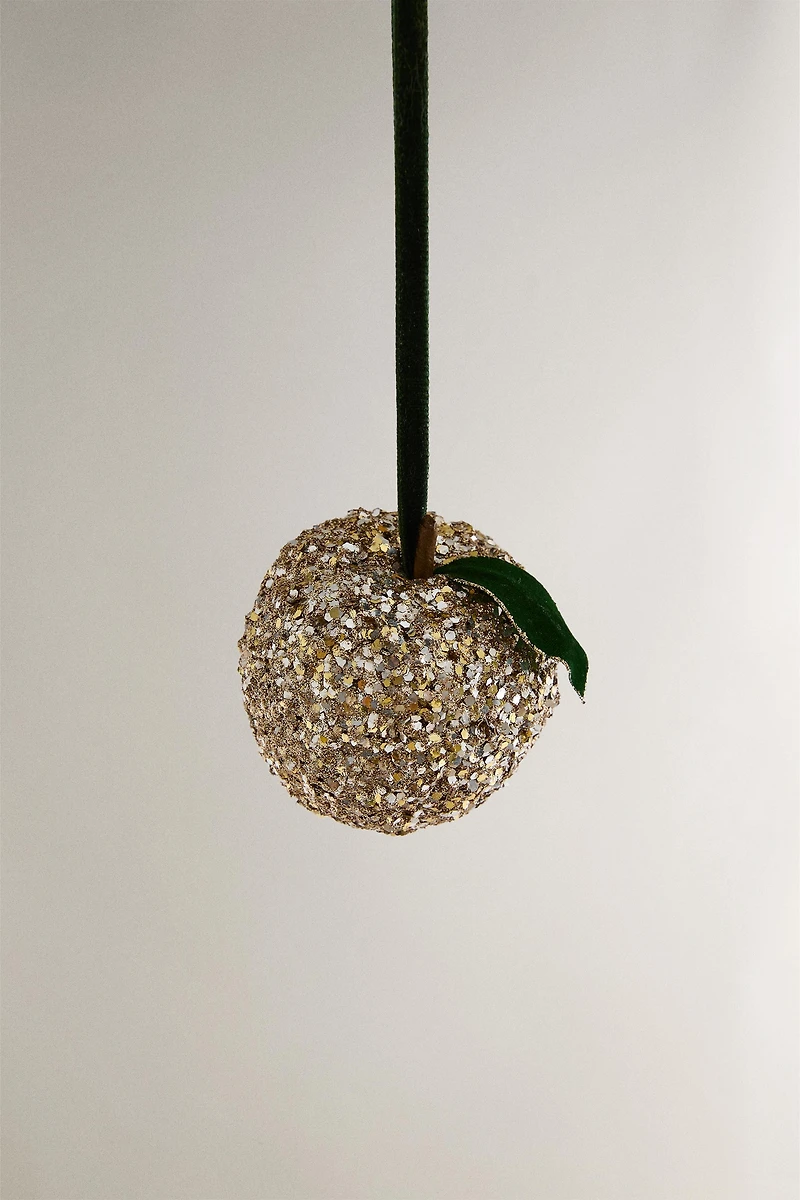 GLITTERY APPLE CHRISTMAS TREE ORNAMENT