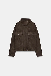 BLOUSON BOMBER OVERSIZE EFFET DAIM