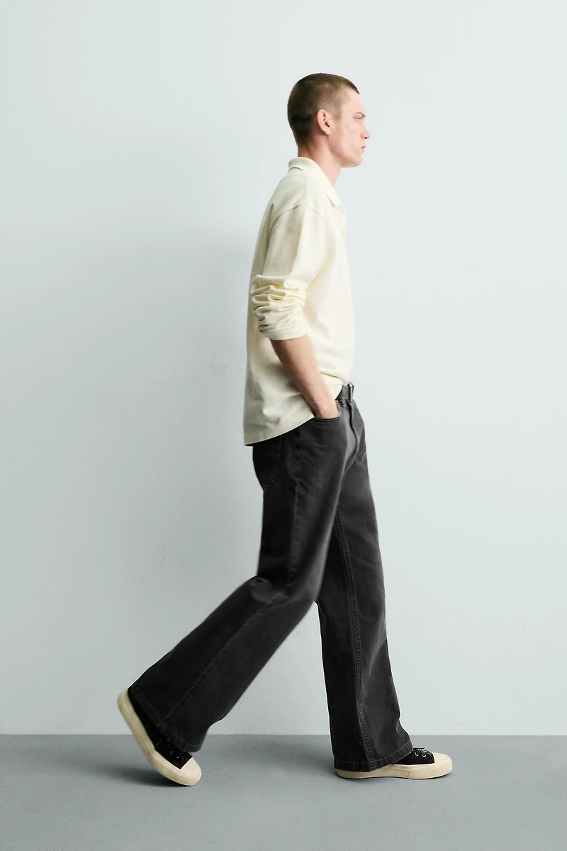 PANTALON FLARE FIT STRUCTURÉ EN COTON