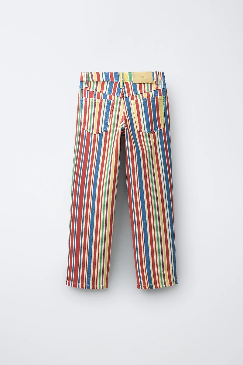 STRIPED STRAIGHT LEG JEANS
