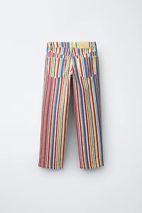 STRIPED STRAIGHT LEG JEANS