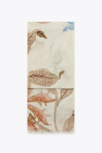 FOULARD COTON IMPRIMÉ PIVOINES