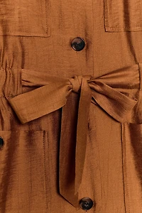 BELTED LINEN SAFARI JACKET