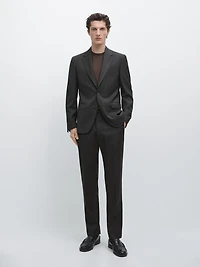 100% cool wool pinstripe suit blazer