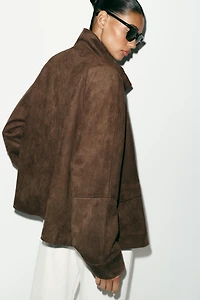 FAUX SUEDE POCKET JACKET