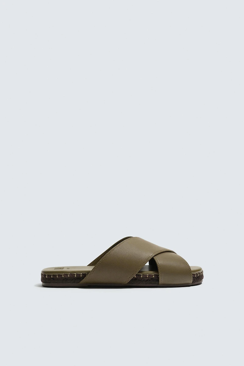 CRISSCROSS LEATHER SANDALS