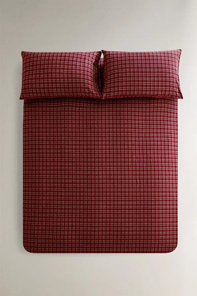 CHRISTMAS RED CHECK FLANNEL DUVET COVER