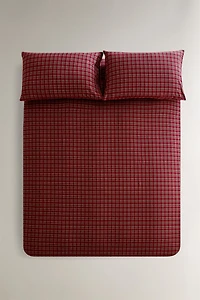 CHRISTMAS RED CHECK FLANNEL DUVET COVER