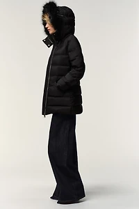 WATER REPELLENT WINDPROOF HOODED DOWN JACKET