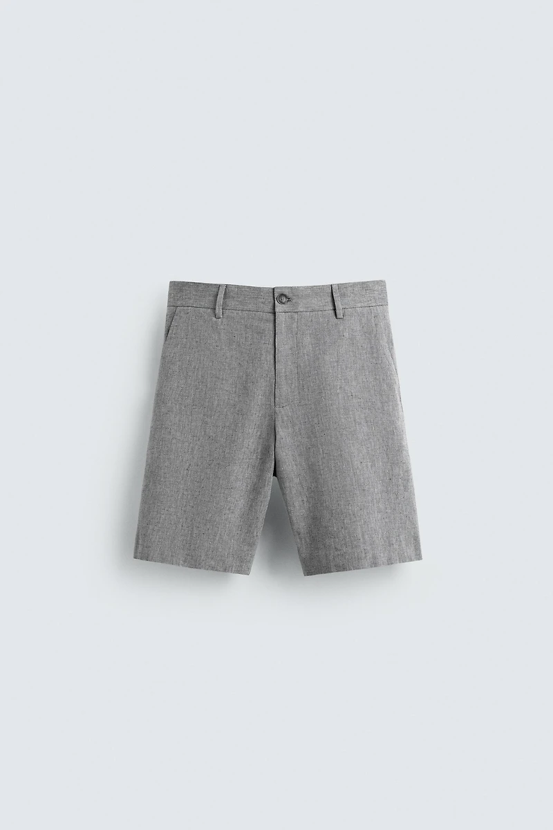 COTTON LINEN SHORTS