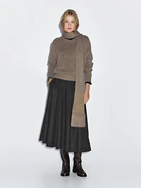 Gingham flared midi skirt