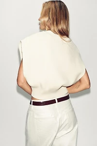 GILET COURT EN MAILLE UNIE