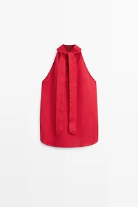 100% linen flowing halter top