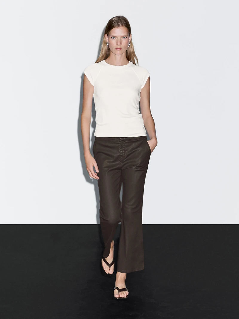 Pantalon flare cropped