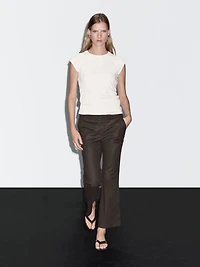 Pantalon flare cropped