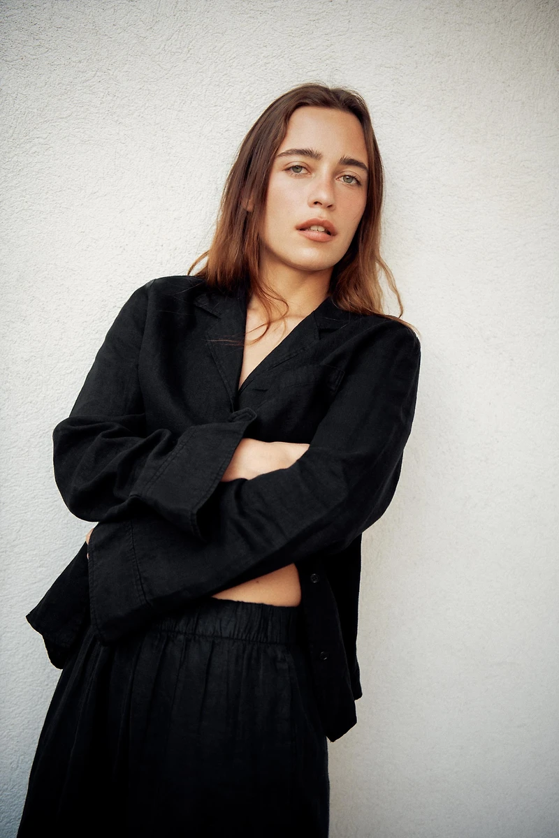 100% LINEN BARREL PANTS ZW COLLECTION