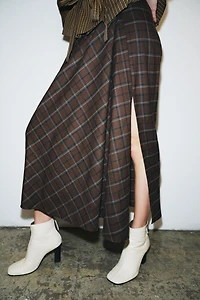 ZW COLLECTION DRAPED PLAID SKIRT