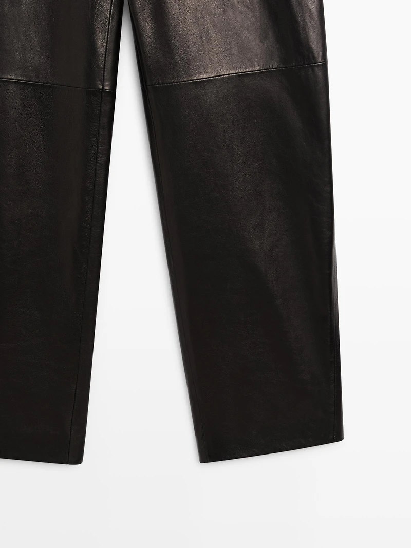 Wide-leg nappa leather trousers - LIMITED