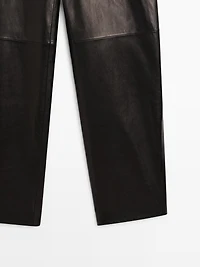 Wide-leg nappa leather trousers - LIMITED