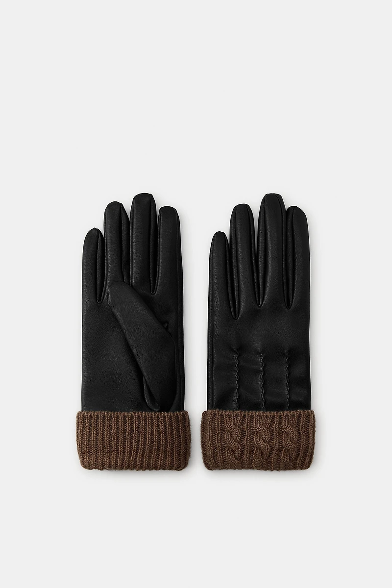 GANTS MATIÈRE SYNTHÉTIQUE ET MÉLANGE DE LAINE
