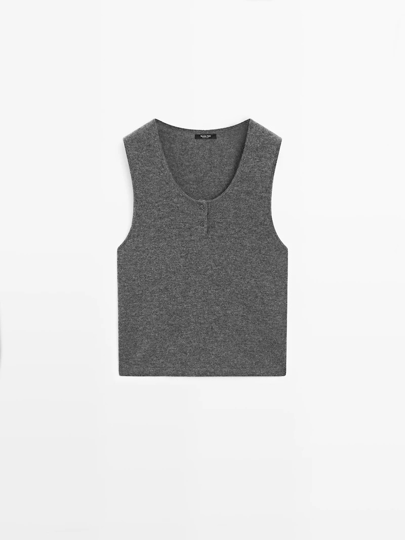 Knit top with button details
