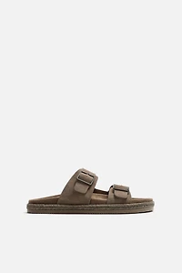 DOUBLE STRAP LEATHER SANDALS