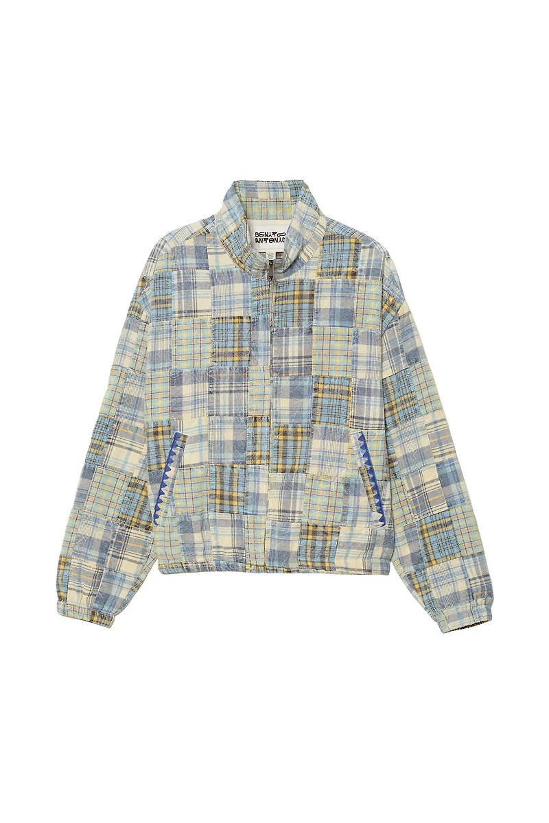 RELAXED FIT PLAID PATCHWORK JACKET