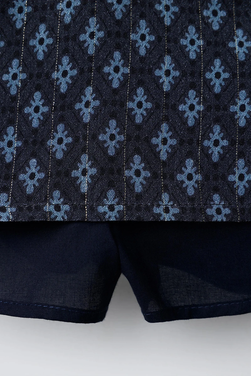 JUPE-SHORT À IMPRIMÉ FLEURI BRILLANT