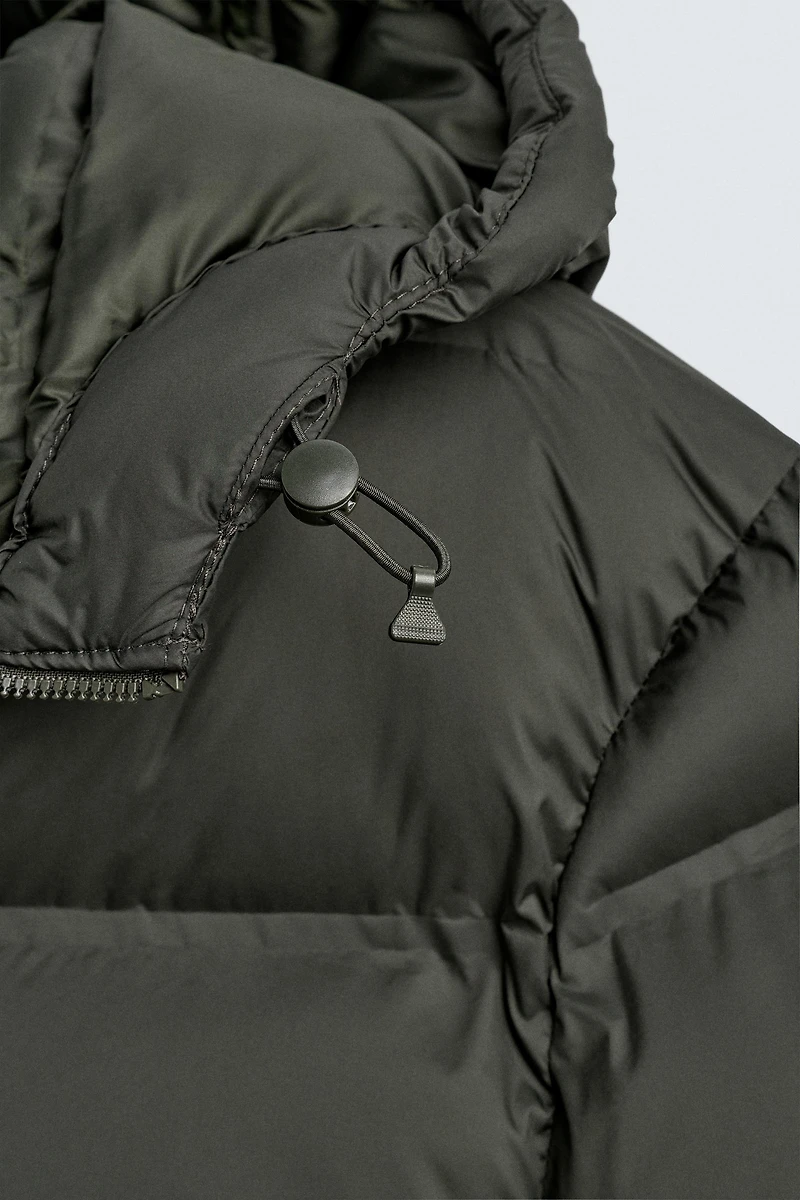 WATER REPELLENT HOODIE PUFFER JACKET