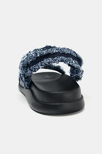 DENIM PLATFORM SANDALS