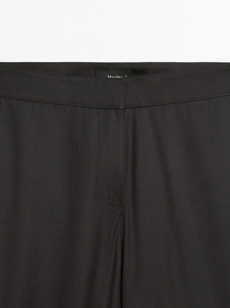 Flowing low-rise straight-leg trousers