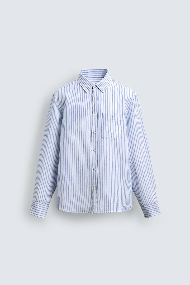 REGULAR FIT LINEN-COTTON SHIRT