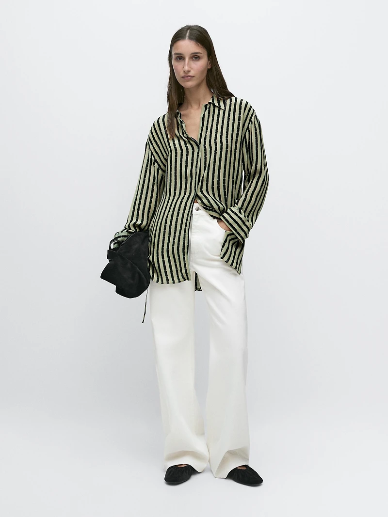 Striped flowing shirt