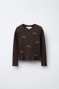 T-SHIRT CÔTELÉ BRODÉ