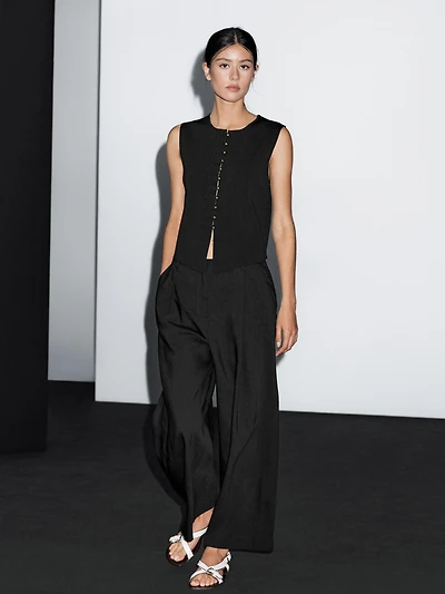Knit waistcoat with button details