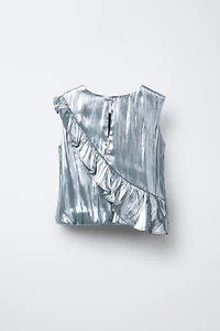 METALLIC RUFFLED TOP