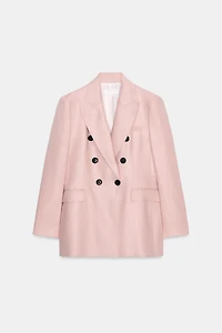 100% LINEN DOUBLE-BREASTED BLAZER