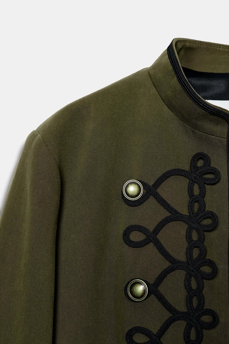 BLAZER WITH EPAULETS AND FROG CLASP