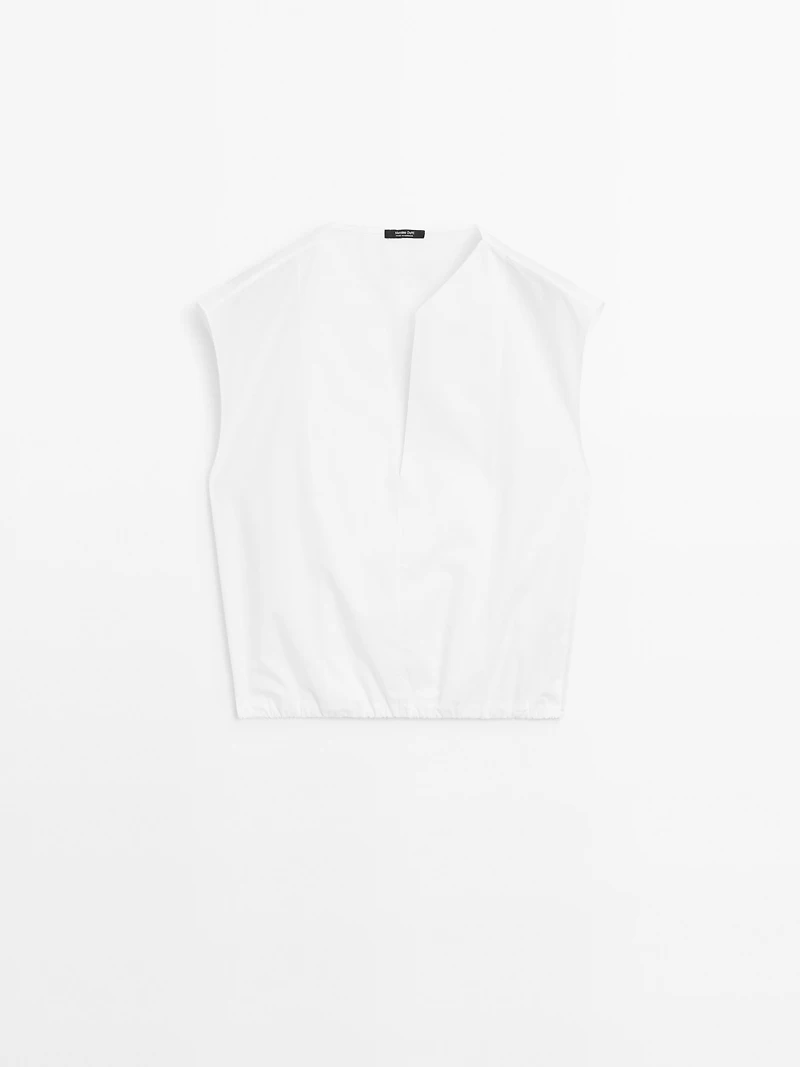 Chemisier en popeline avec élastique coton