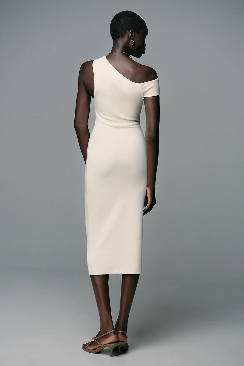 RUCHED MIDI DRESS
