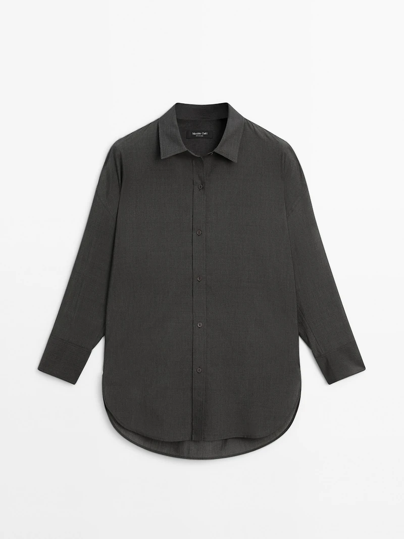 Oversize cotton blend shirt