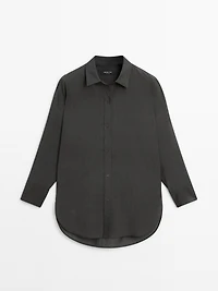 Oversize cotton blend shirt