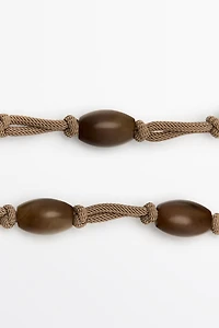 Gem-effect bead cord necklace