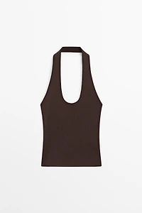 Fitted knit halter top