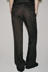 ZW COLLECTION 100% LINEN FLARE PANTS