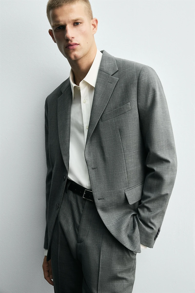 PLAID SUIT BLAZER