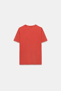 WASHED EFFECT TEXT T-SHIRT