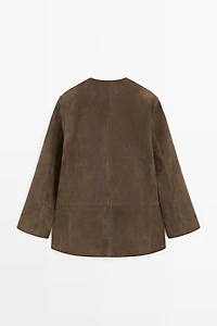 Blazer en cuir et daim