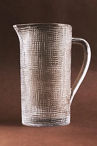 RAISED DESIGN GLASS PITCHER